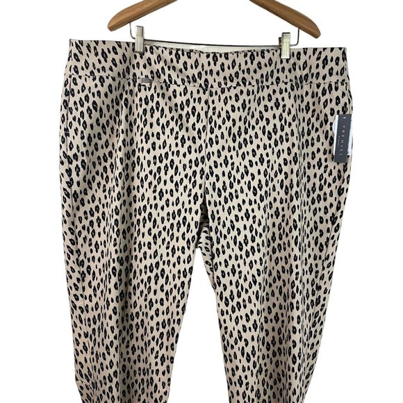Premise Women Pants Size 3X Pull On Tummy Control Cheetah Print Ankle Hi Rise - Picture 2 of 16